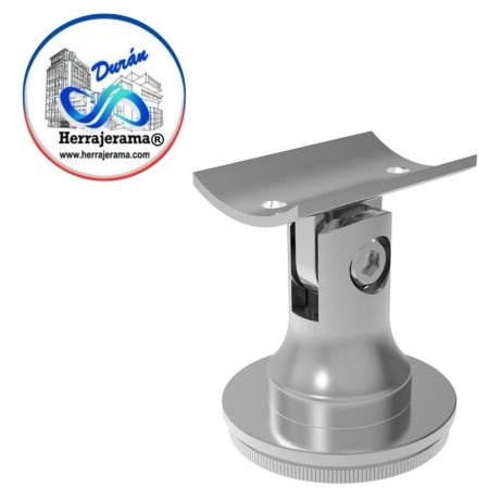 HERRALUM 1394083SA Soporte pasamanos con base  movible y tapa para poste de 2