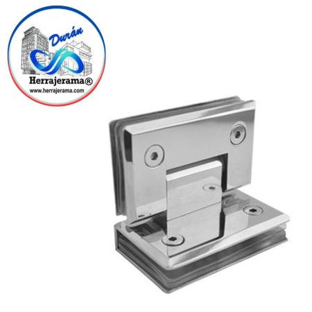 GALIER BISAGRA PARA BAÑO 90°, VIDRIO- VIDRIO. ACERO INOX 201 CROMO,MX65068