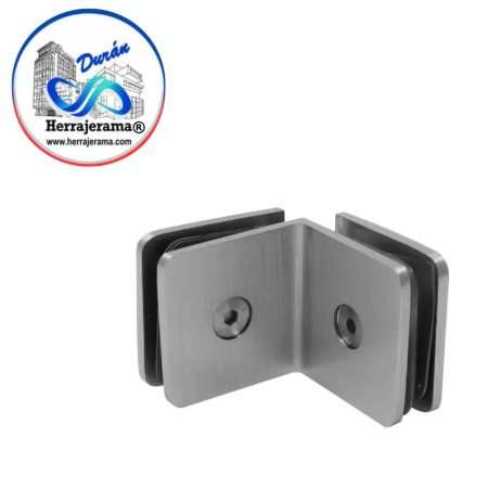 GALIER CLIP CUADRADO 90°, VIDRIO - VIDRIO. ACABADO CROMO,MX65211