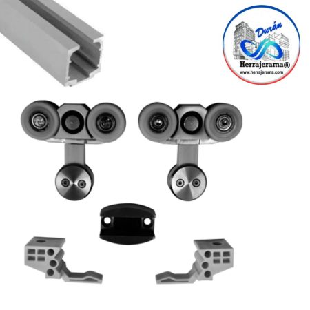 GALIER KIT DE HERRAJES CARRETILLA CON CHAPETON PARA CRISTAL DE 10MM, INCLUYE RIEL BRK913 DE 3M MX66986