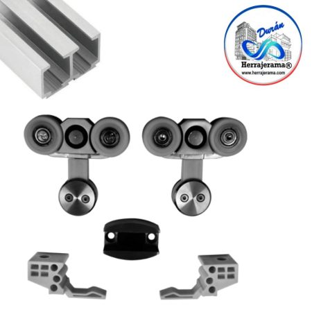 GALIER KIT DE HERRAJES CARRETILLA CON CHAPETON PARA CRISTAL DE 10MM, INCLUYE RIEL BRK915 DE 3M MX66988