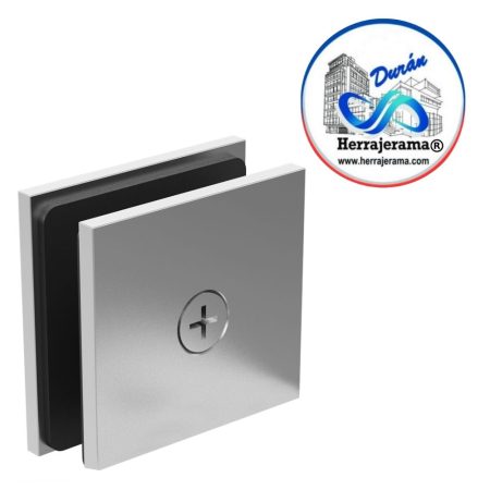 HERRALUM 1488000CO CONECTOR AC INOX 304 MURO-VID 2" CUADRADO FIJACION CENTRAL CROMO