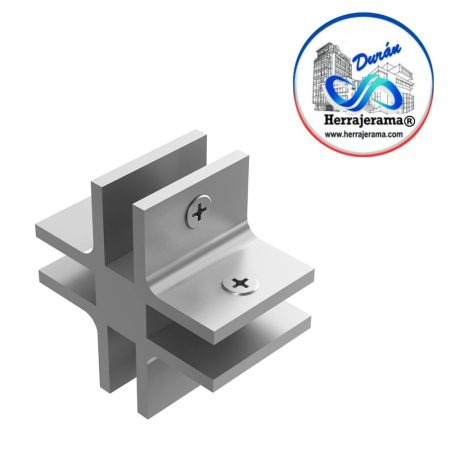 HERRALUM 1063000SA CONECTOR "X" PARA VIDRIO DE 10mm SATIN