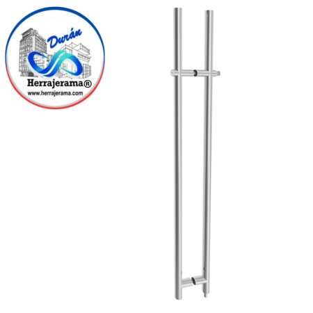 HERRALUM 1128150SA JALADERA TUBULAR AC INOX C/CHAPA 1.50MT SATIN