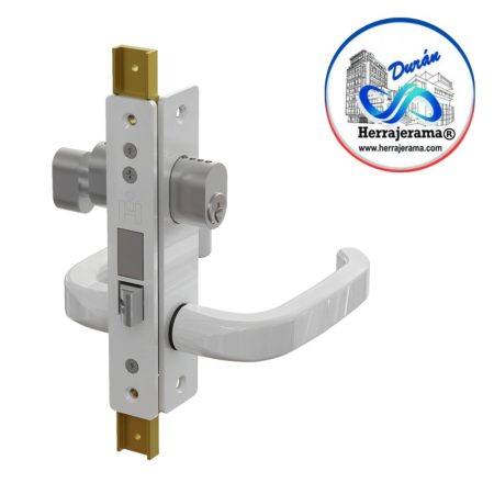 HERRALUM 1164000BL CHAPA DOBLE MANIJA CIL/LLAVE BLANCA