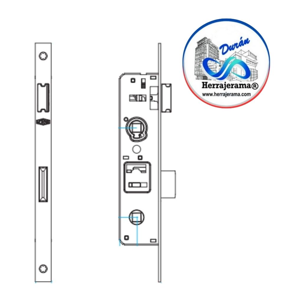 HERRALUM 3V38100102 PVC CERRADURA BASICA-UNIVERSAL LARGA