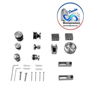 KIT CORREDIZO PARA PUERTAS DE CRISTAL, A RIEL RECTANGULAR. CROMO MX65769