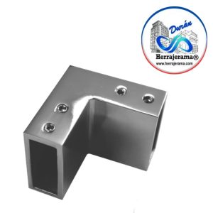 CONECTOR PARA TUBO RECTANGULAR A 90Á¸. SATíN ACERO MX65761