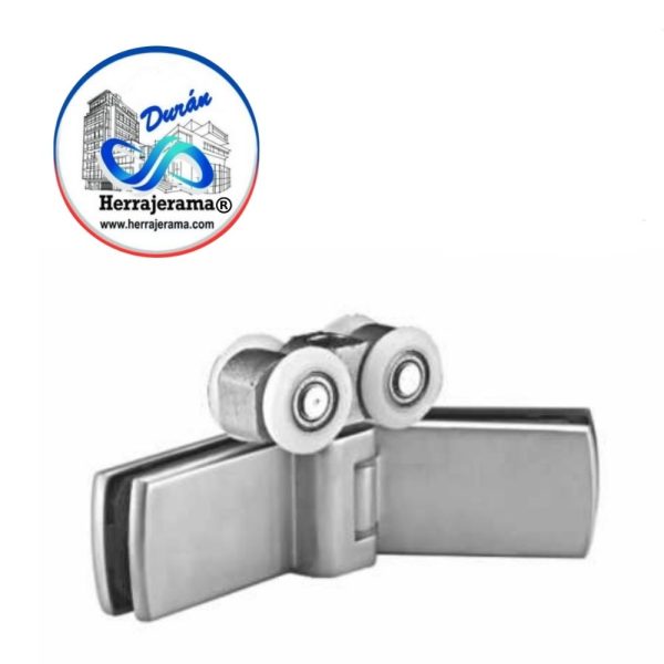 BISAGRA SUPERIOR CON CARRETILLA FIJACIÓN: CRISTAL/CRISTAL MX66289