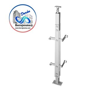 HERRALUM 1369100SA POSTE P/BARANDAL AC INOX VID-VID A ESQUINA 1.00 MT