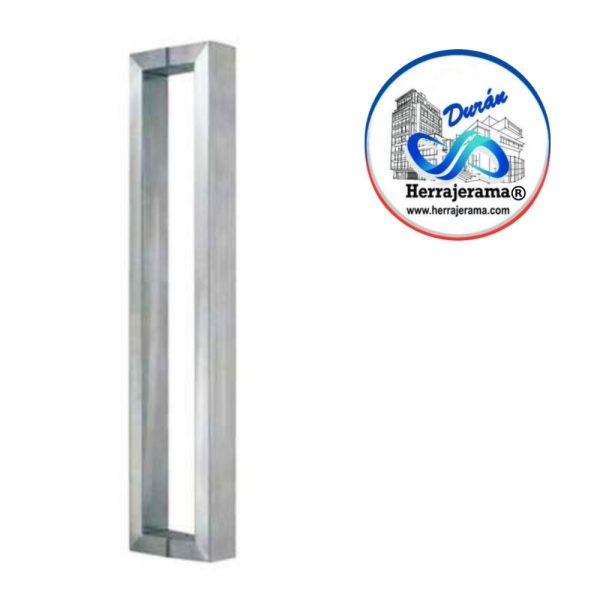 BRUKEN JALADERA DE TUBO CUADRADO DE 25X50MM. CENTROS DE 600MM Y LARGO DE 625MM. ACERO INOXIDABLE 304. ACABADO: SATÍN MX66203