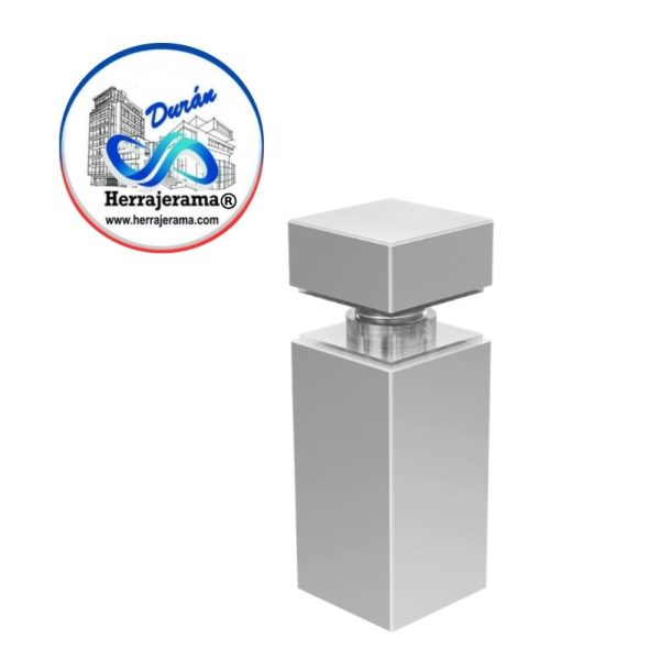 HERRALUM CONECTOR CUADRADO P/VIDRIO 20x38mm SATIN