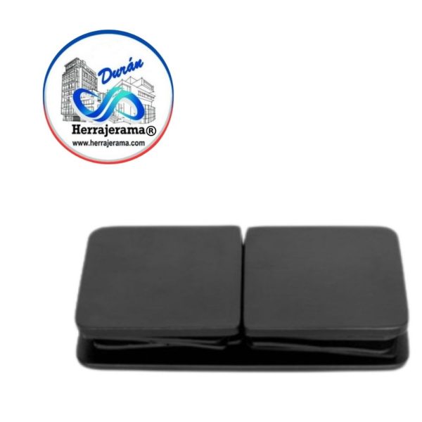 BRUKEN CLIP VIDRIO VIDRIO A 180° SIN BISEL, MATERIAL: ACERO INOX 201, ACABADO: NEGRO MATE MX67265