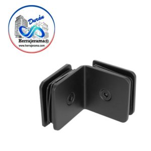 BRUKEN CLIP VIDRIO VIDRIO A 90° SIN BISEL, MATERIAL: ACERO INOX 201, ACABADO: NEGRO MATE MX67263