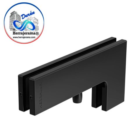 HERRALUM 1034000NE HERRAJE SUPERIOR «L» P/PUERTA VIDRIO IMP NEGRO
