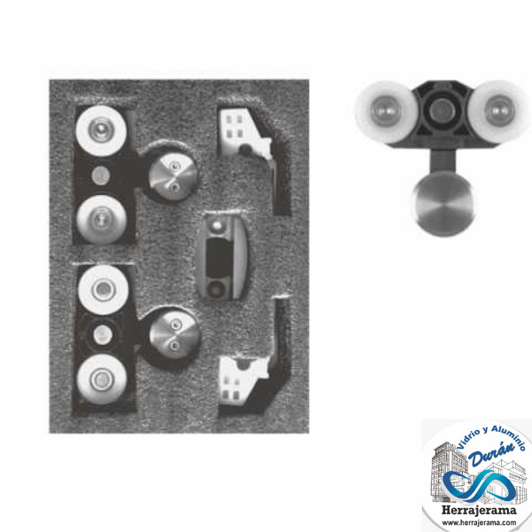 BRUKEN KIT PARA PUERTA CORREDIZA CARGA MÁXIMA DE 70KG. MX66270