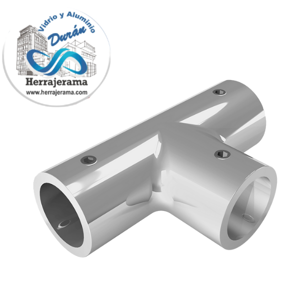 HERRALUM BES CONECTOR TIPO T TUBO A TUBO DE 19 MM CROMO