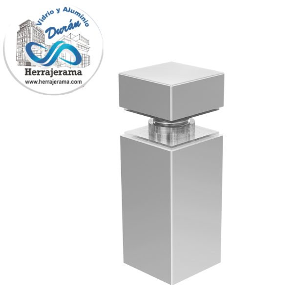HERRALUM CONECTOR CUADRADO P/VIDRIO 20x38mm SATIN