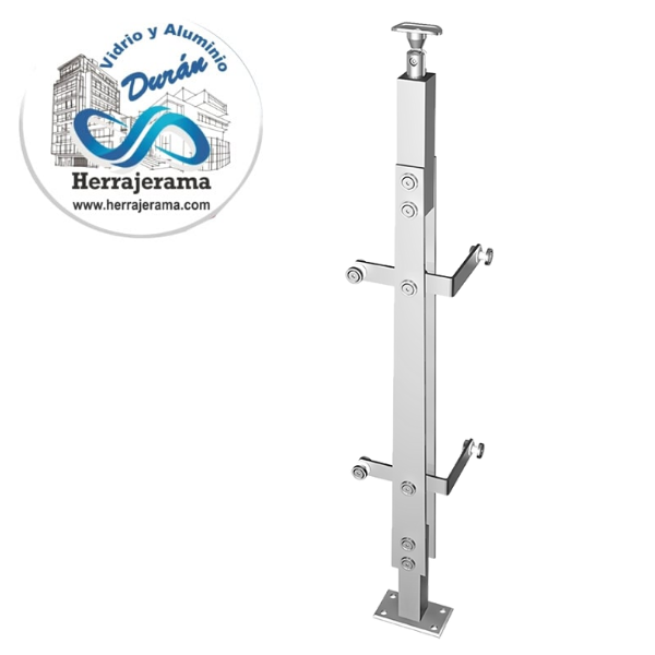 HERRALUM 1369100SA POSTE P/BARANDAL AC INOX VID-VID A ESQUINA 1.00 MT