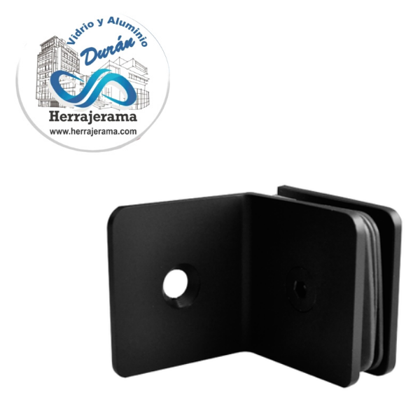 AXCENT CLIP MURO VIDRIO 90º BLACK ACERO 201