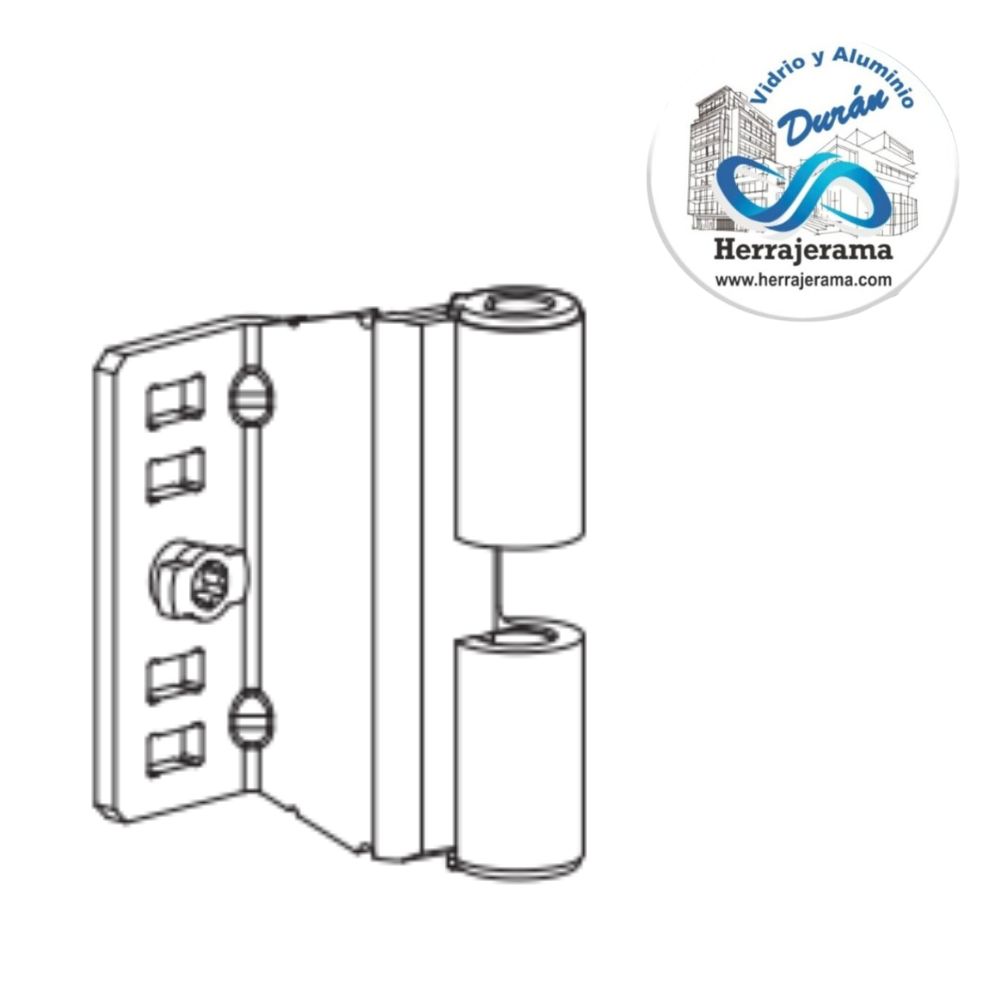 HERRALUM 3V12010102 PVC BISAGRA DE COMPAS SOLAPE 20mm RANGO EJE 9mm