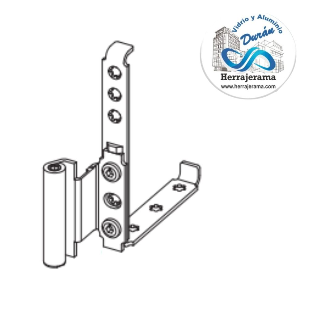 HERRALUM 3V14020L02 PVC BISAGRA ANGULAR A CANAL 12/20/13 130KGS IZQUIE