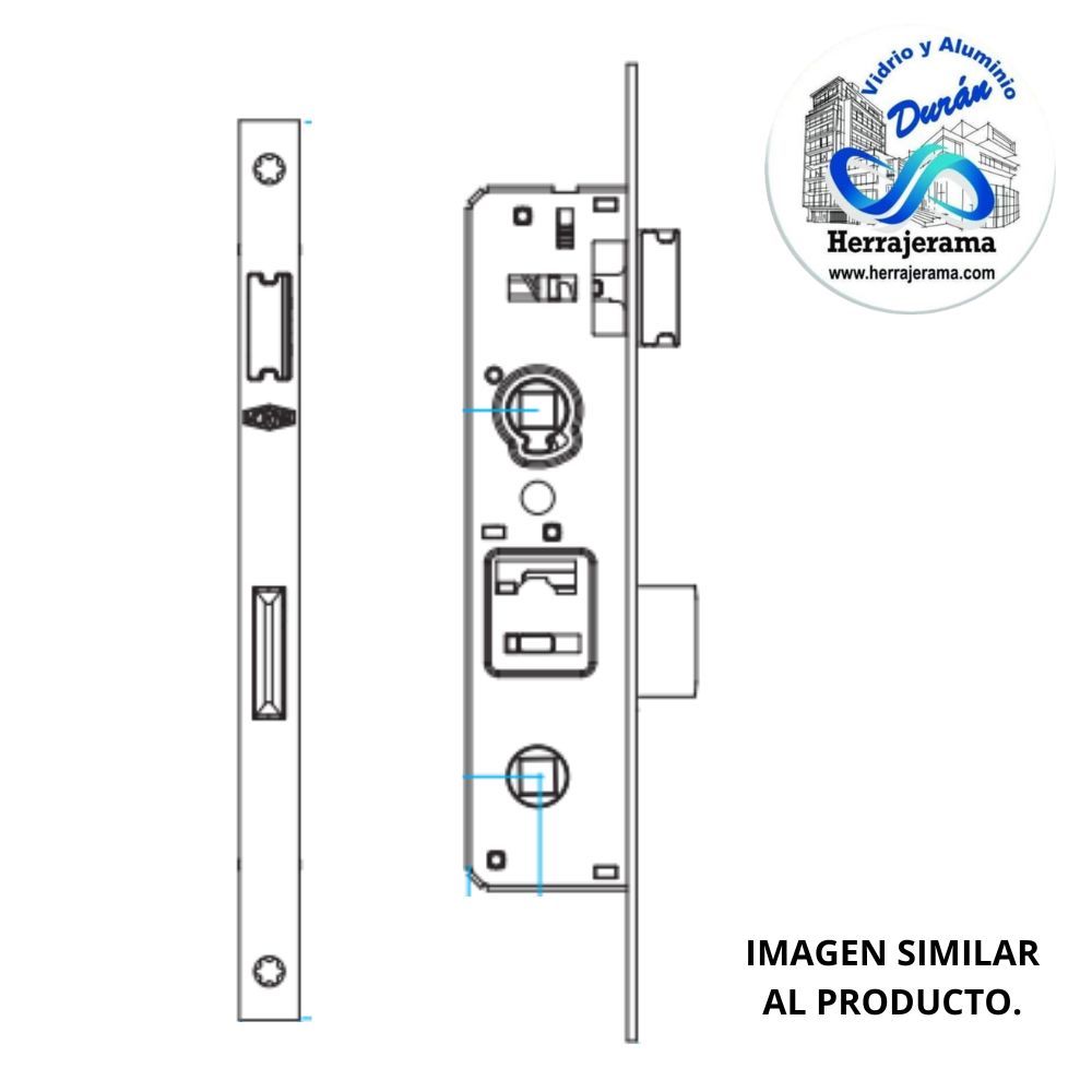 HERRALUM 3V73130102 PVC CERRADURA BASICA 25/90/240 16mm (PESTILLO/CERR