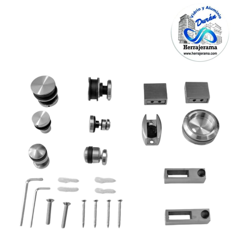KIT CORREDIZO PARA PUERTAS DE CRISTAL, A RIEL RECTANGULAR. CROMO MX65769