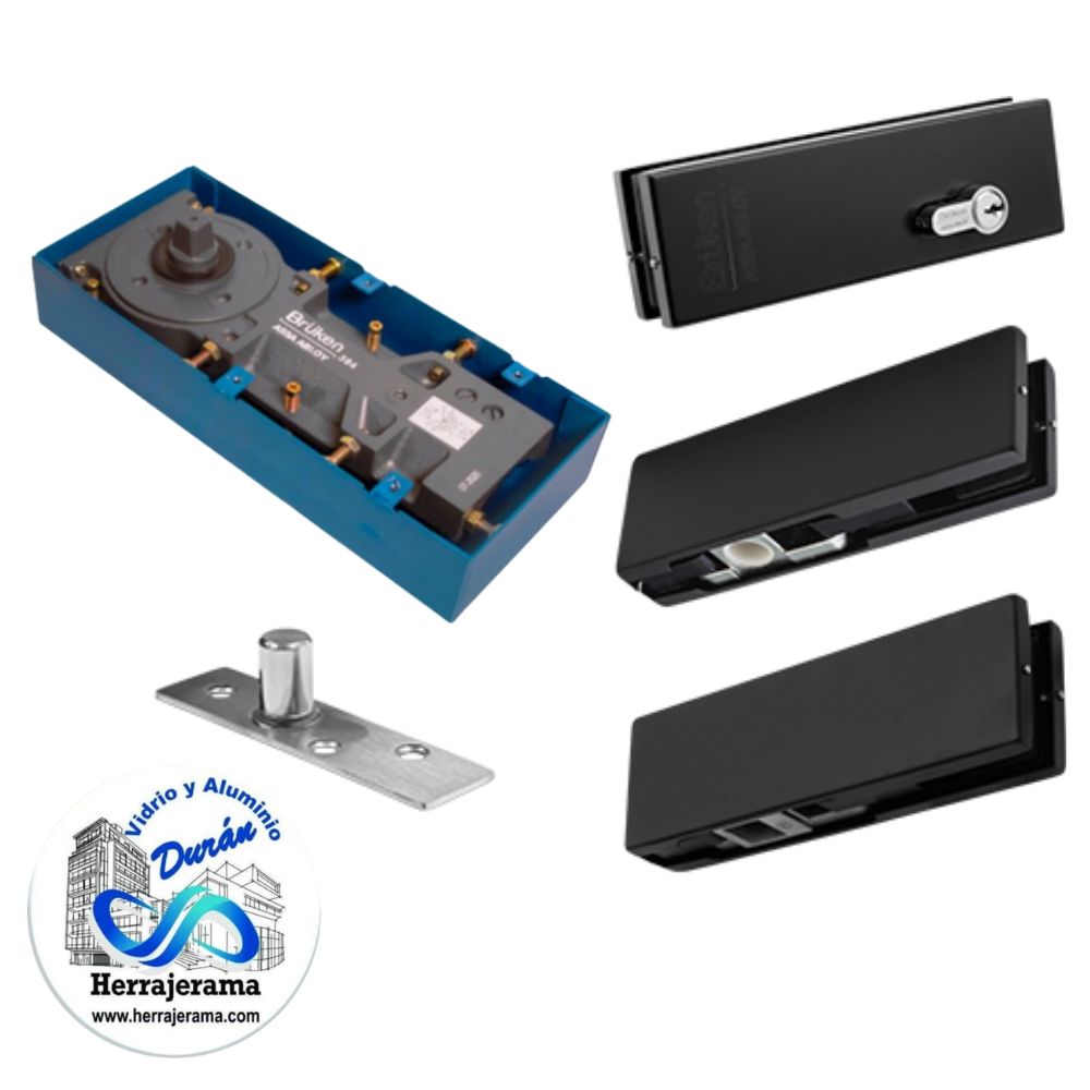 BRUKEN KIT PARA PUERA ABATIBLE, PARA VIDRIO DE 10MM. 80KG MX,67184