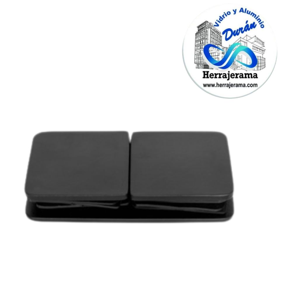 BRUKEN CLIP VIDRIO VIDRIO A 180° SIN BISEL, MATERIAL: ACERO INOX 201, ACABADO: NEGRO MATE MX67265