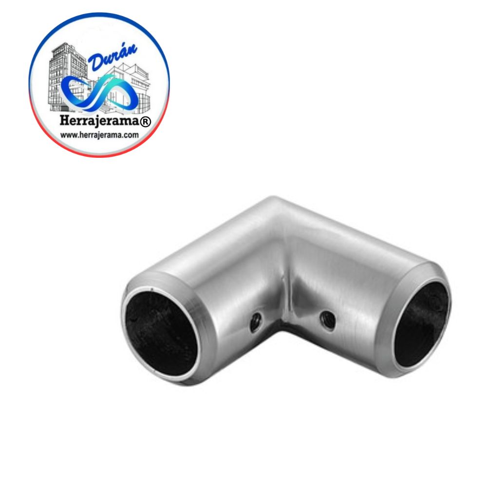 BRUKEN CONECTOR REDONDO PARA DOBLE BARRA A 90° SATIN, MX66435