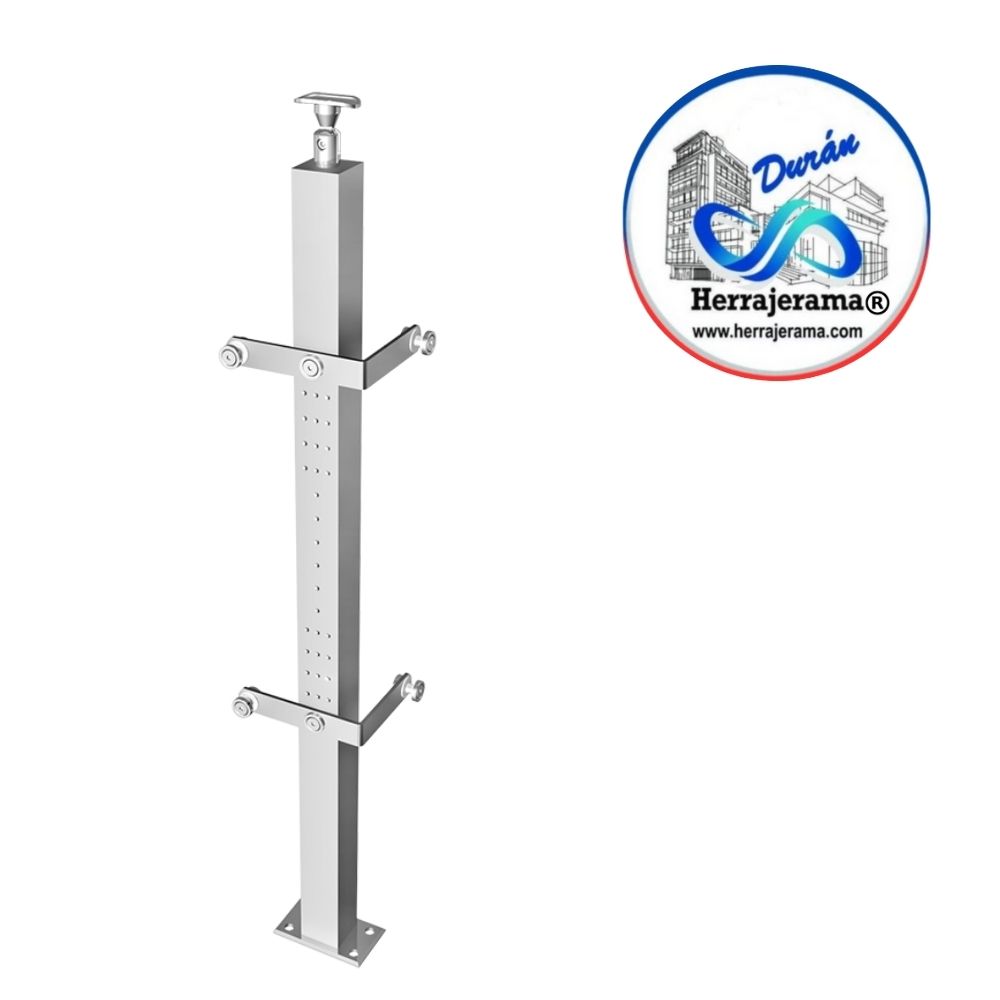 HERRALUM 1368100SA POSTE P/BARANDAL AC INOX VID-VID A ESQUINA 1.00 MT