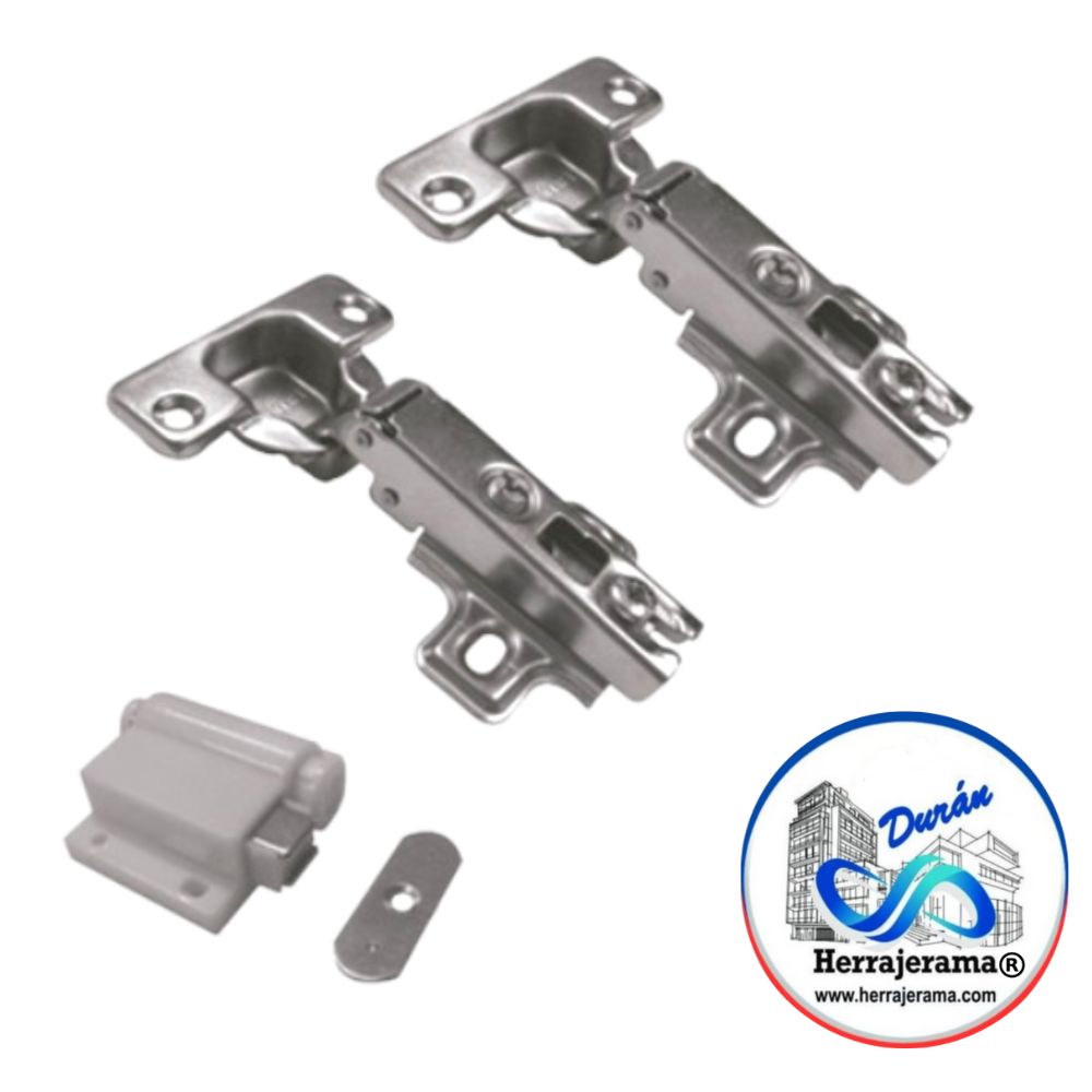 BRUKEN KIT BISAGRA BIDIMENSIONAL PUSH TO OPEN RECTA, INCLUYE UN PAR DE BISAGRAS Y UN IMAN BRK1119 MX66560