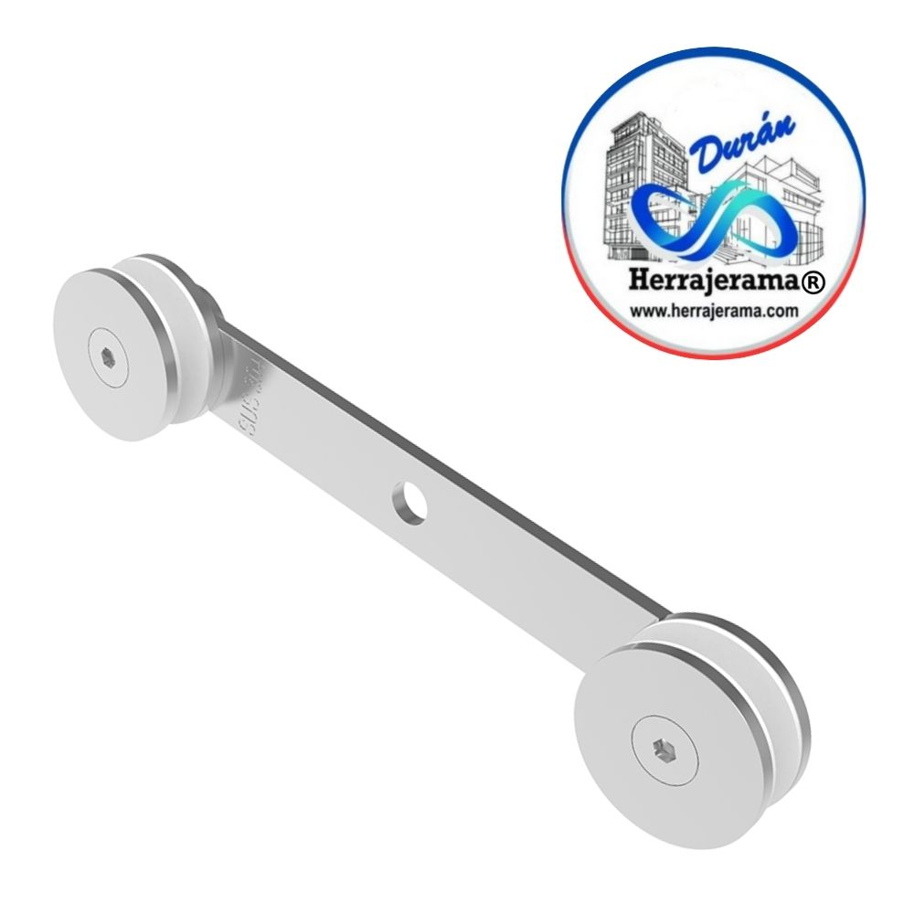 HERRALUM 1394079SA BRND CONECTOR REDONDO SS304 172mm C/C VIDRIO-TUBO-