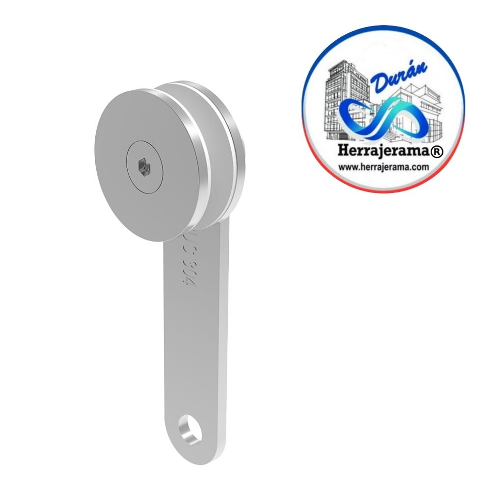 HERRALUM 1394080SA BRND CONECTOR REDONDO SS304 90.0mm C/C TUBO-VIDRIO