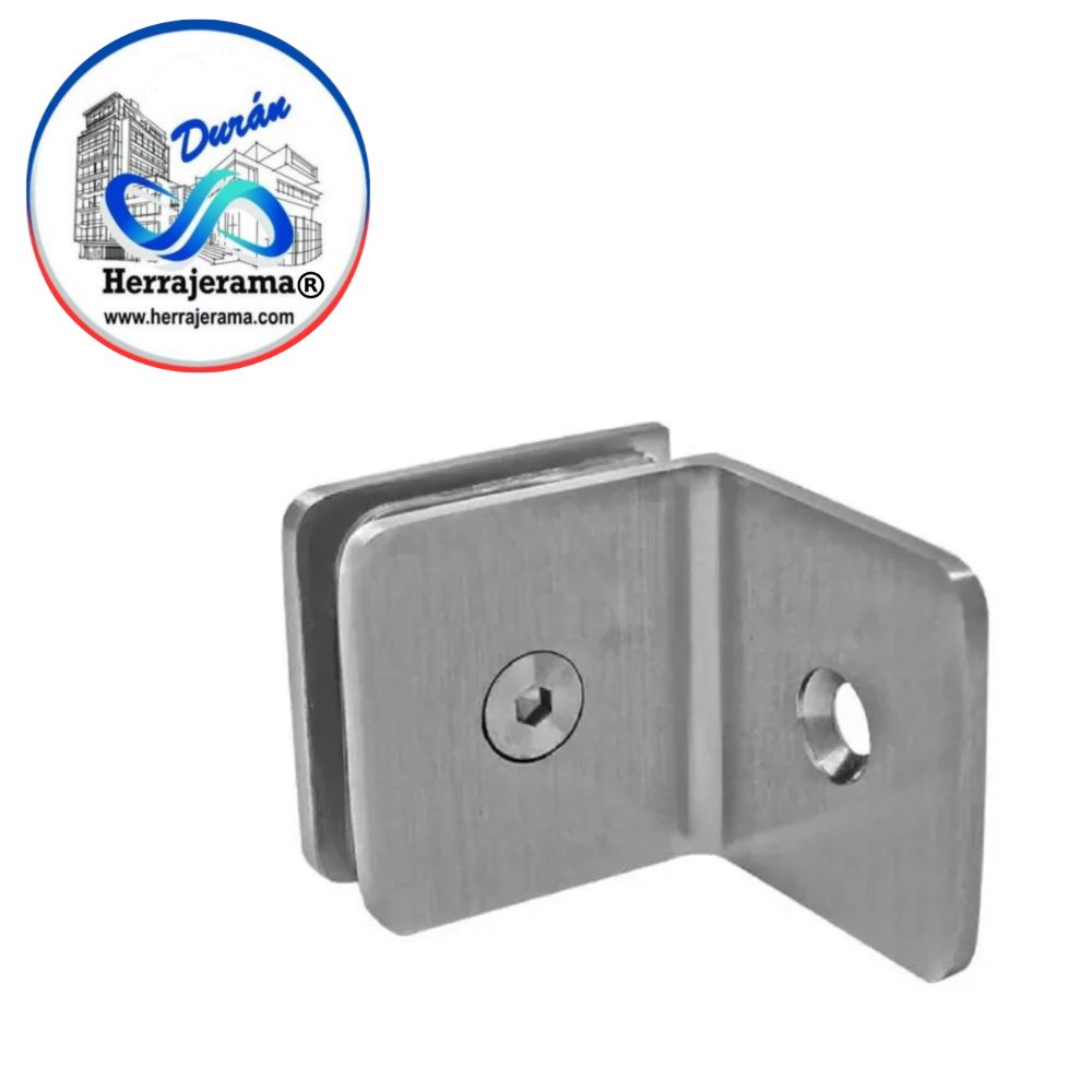 GALIER CLIP CUADRADO 90°, MURO - VIDRIO. ACABADO CROMO,MX65213