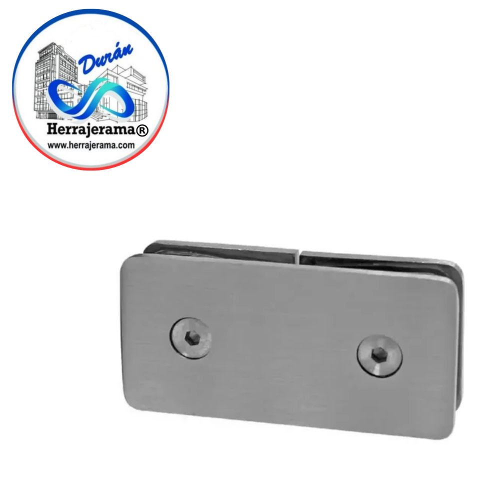 GALIER CLIP CUADRADO 180°, VIDRIO - VIDRIO. ACABADO CROMO,MX65215
