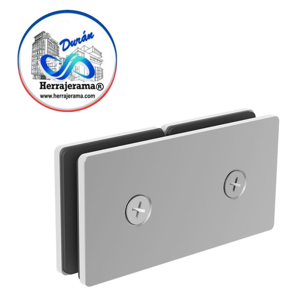 HERRALUM 1483180SA CONECTOR AC INOX 304 CUADRADO VID-VID 180° SATIN (