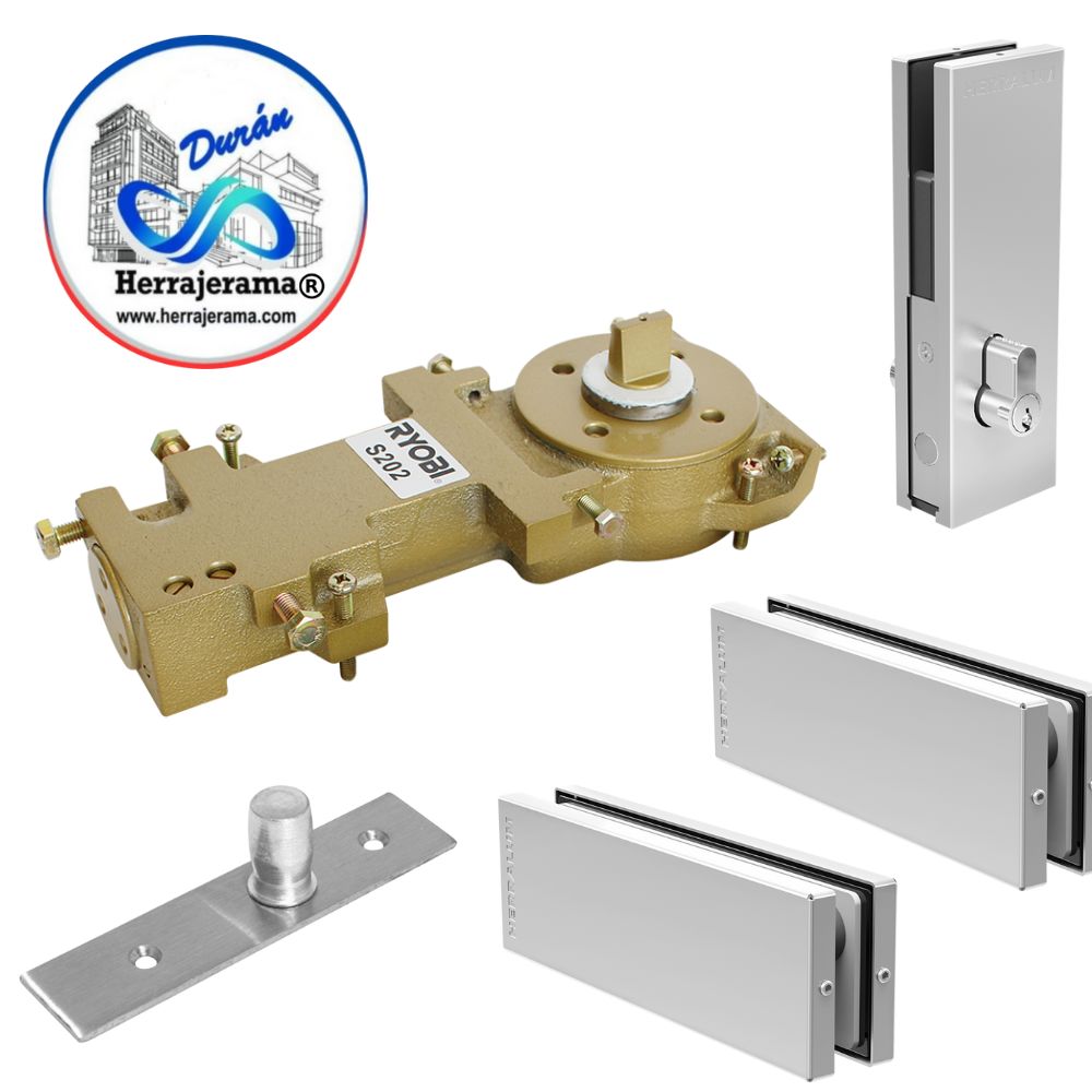 HERRALUM KIT DE INSTALACION DE PUERTA RYOHER 1001003 NEGRO