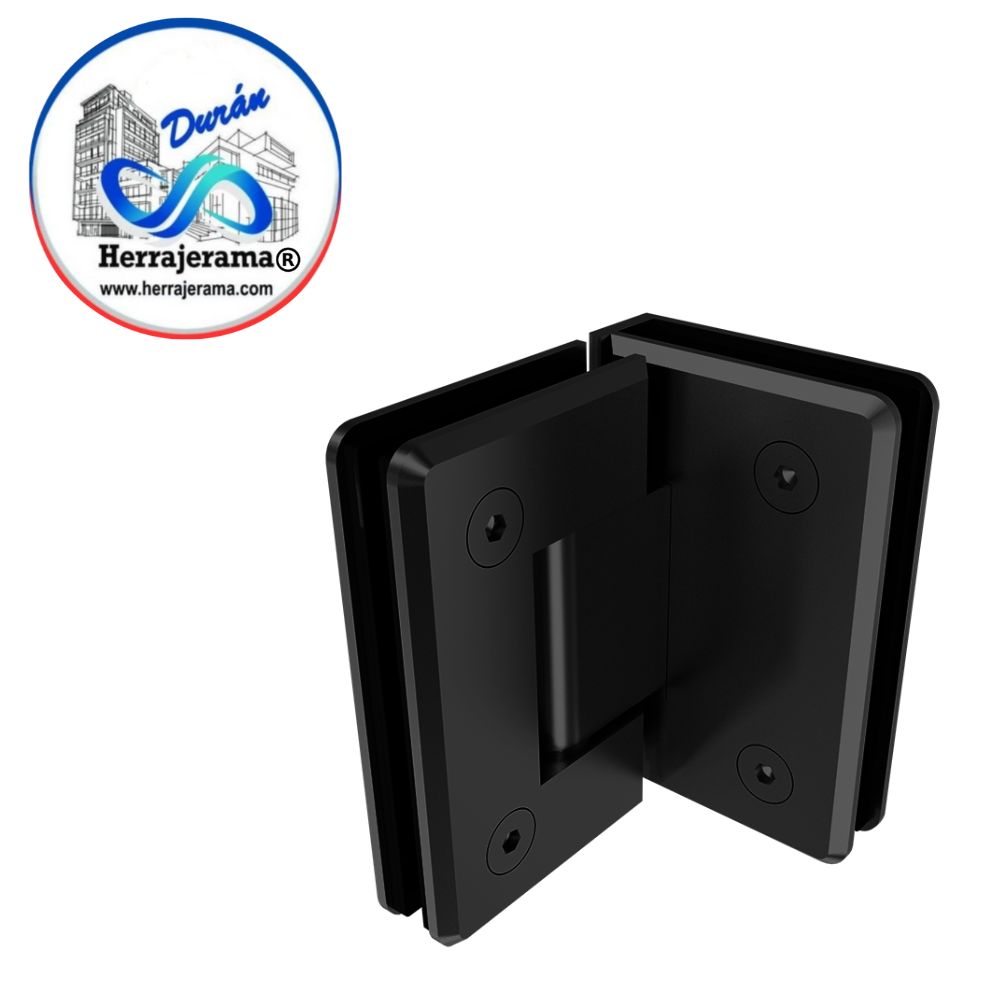 HERRALUM 1032090NE HERRAJE VIDRIO/VIDRIO MOD 615 90° NEGRO