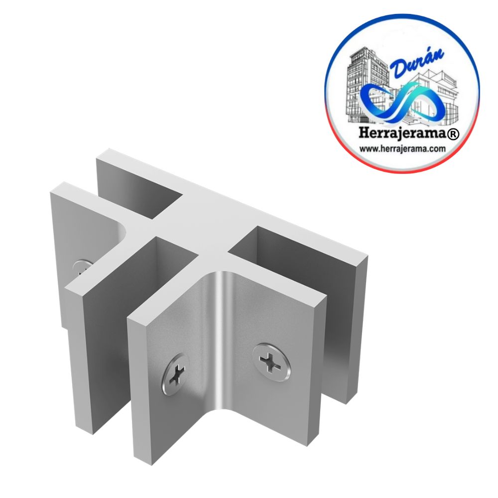 HERRALUM 1062000SA CONECTOR "T" PARA VIDRIO DE 10mm SATIN