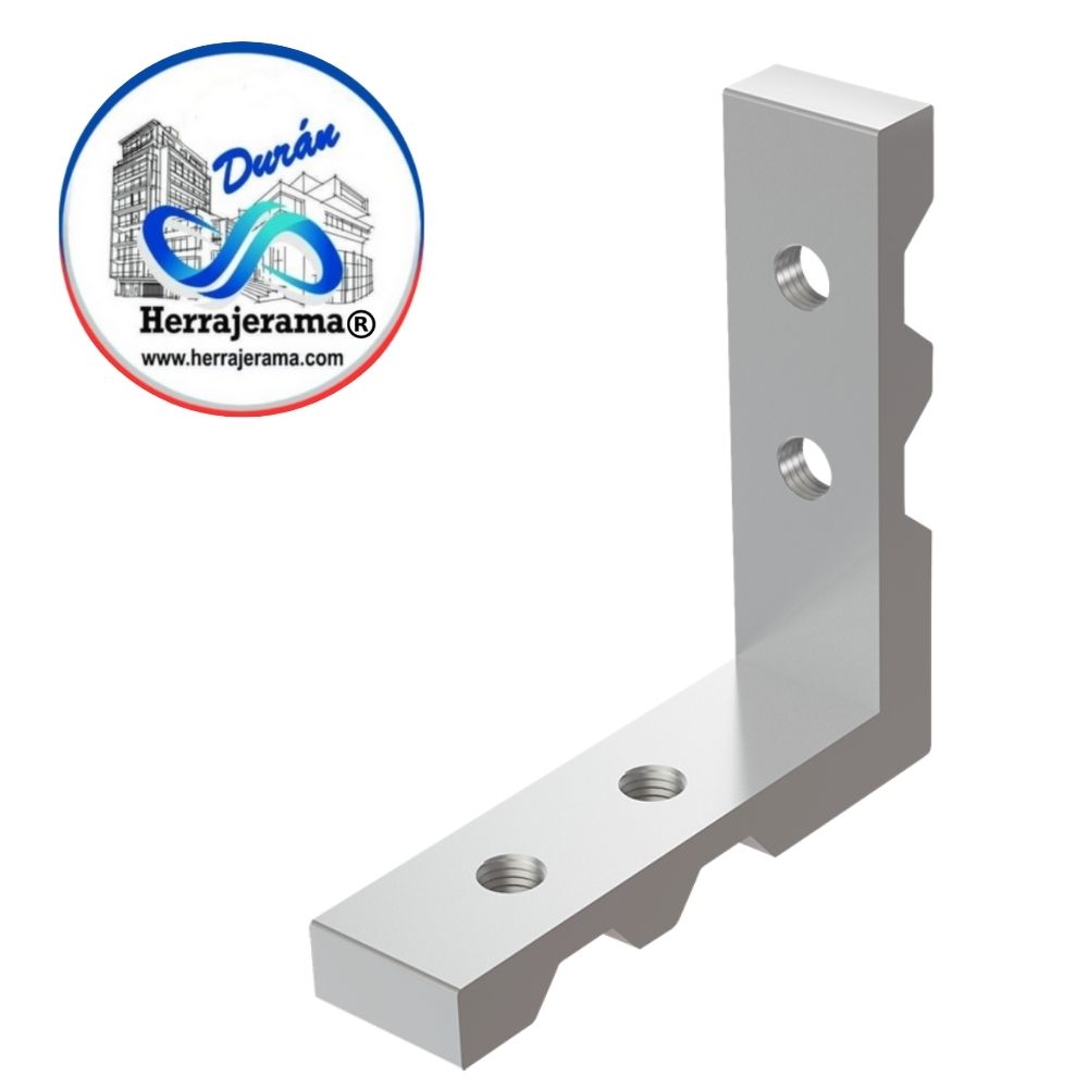 HERRALUM 204110000 ESCUADRA P/CANCEL DE BANO C/BARRENO 10.0 MM (1000 PZ)