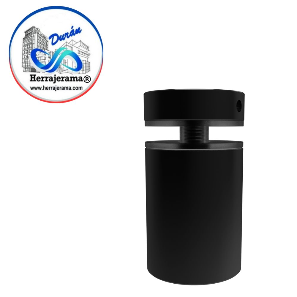 HERRALUM 1130000NE HERRAJE DE FIJACION VIDRIO-MURO NEGRO