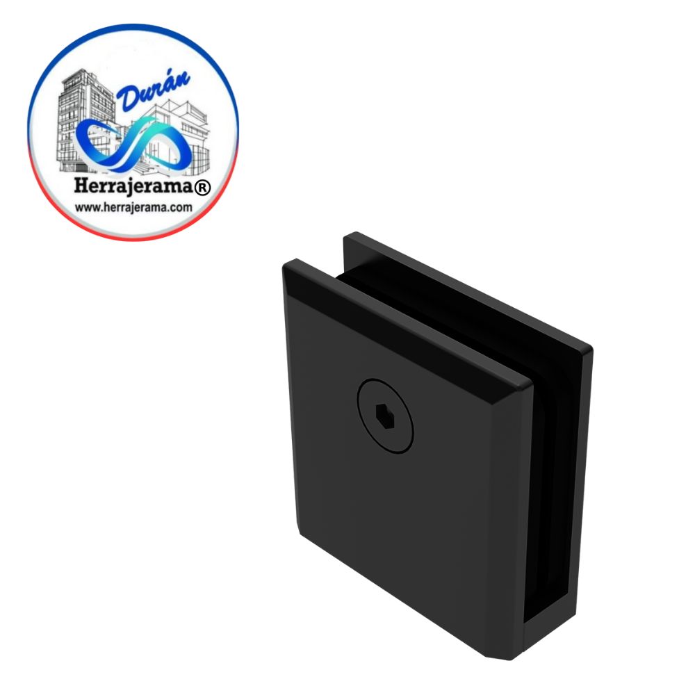 HERRALUM 1144000NE CONECTOR 2" P/FIJOS D/VIDRIO TEMP NEGRO