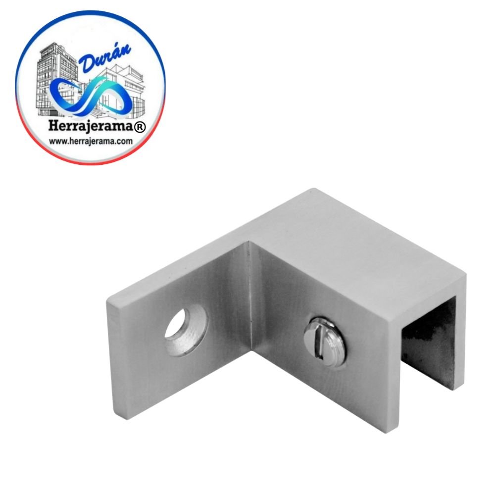 HERRALUM 1147003SA CONECTOR ESCUADRA VID-MURO AC INOX 304 IZQ SATIN