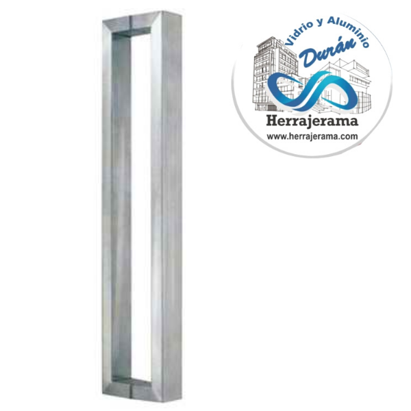 BRUKEN JALADERA DE TUBO CUADRADO DE 25X50MM. CENTROS DE 600MM Y LARGO DE 625MM. ACERO INOXIDABLE 304. ACABADO: SATÍN MX66203
