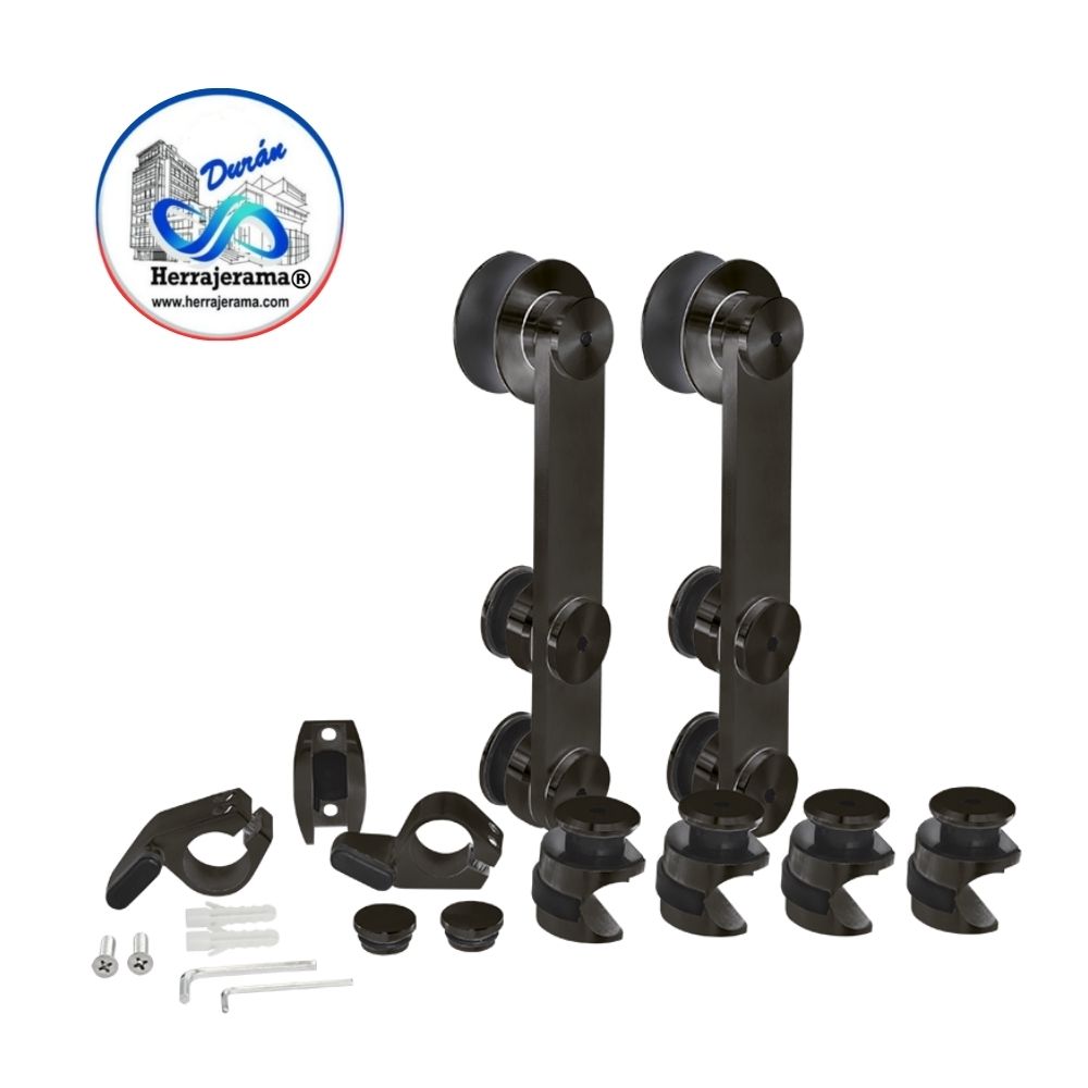 HERRALUM 1296000NE SISTEMA OAXACA II P/CORREDIZA 8-12mm NEGRO