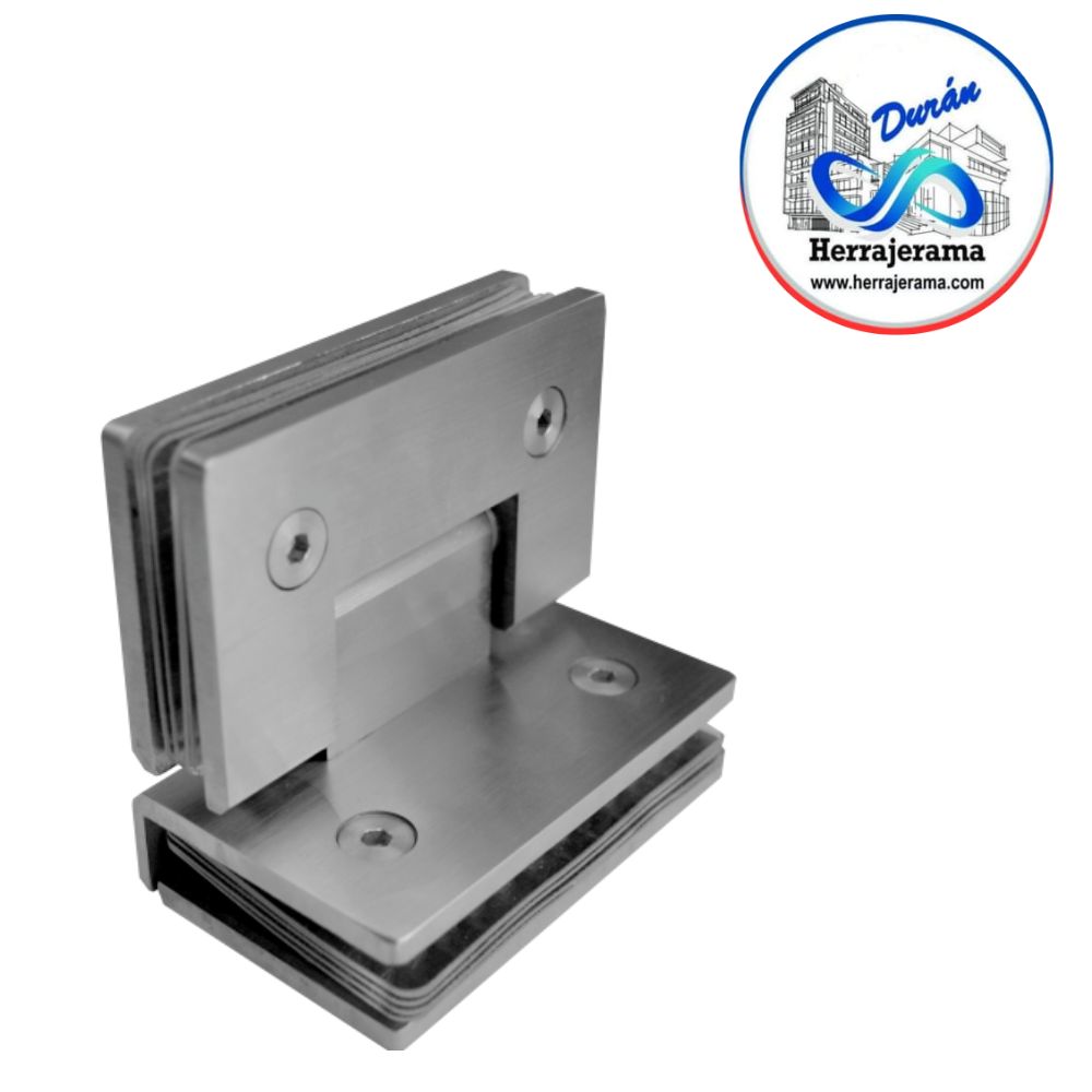 BRUKEN BISAGRA CUADRADA SIN BISEL VIDRIO-VIDRIO A 90° SATIN, MX65062