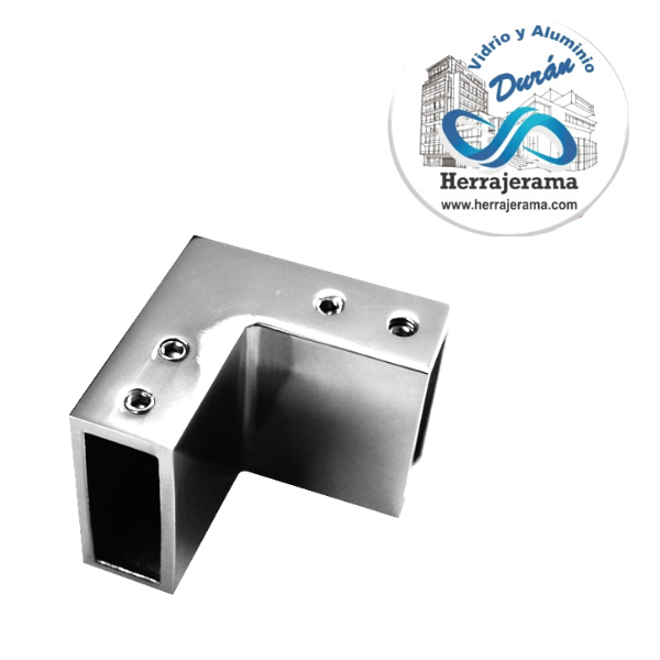 CONECTOR PARA TUBO RECTANGULAR A 90Á¸. CROMO ACERO,MX65760