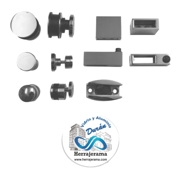 KIT CORREDIZO PARA PUERTAS DE CRISTAL, A RIEL RECTANGULAR. SATÍN MX65770
